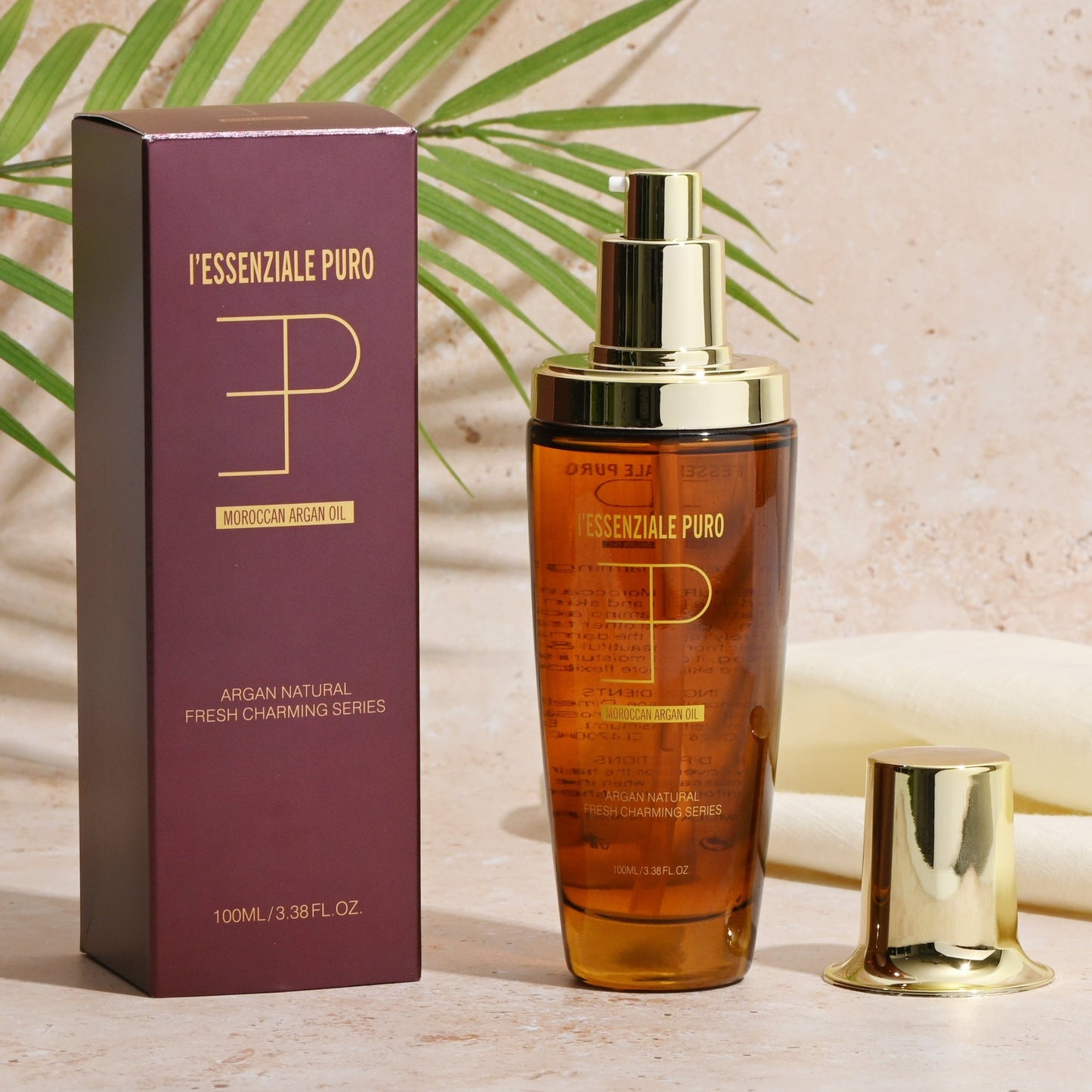 L'Essenziale Puro Moroccan Argan Oil - Multi-Purpose Oil Serum for Hair & Skin - For Daily Use - 100ml