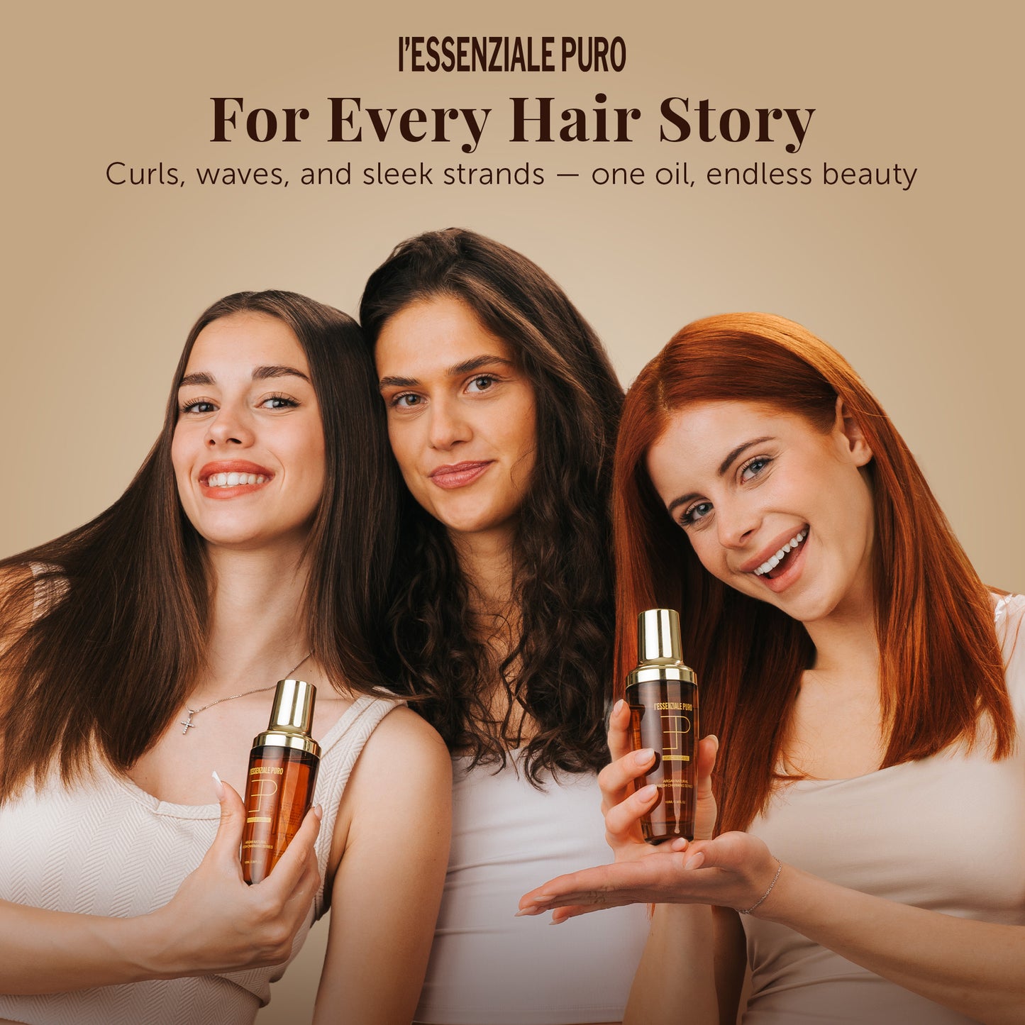 L'Essenziale Puro Moroccan Argan Oil - Multi-Purpose Oil Serum for Hair & Skin - For Daily Use - 100ml